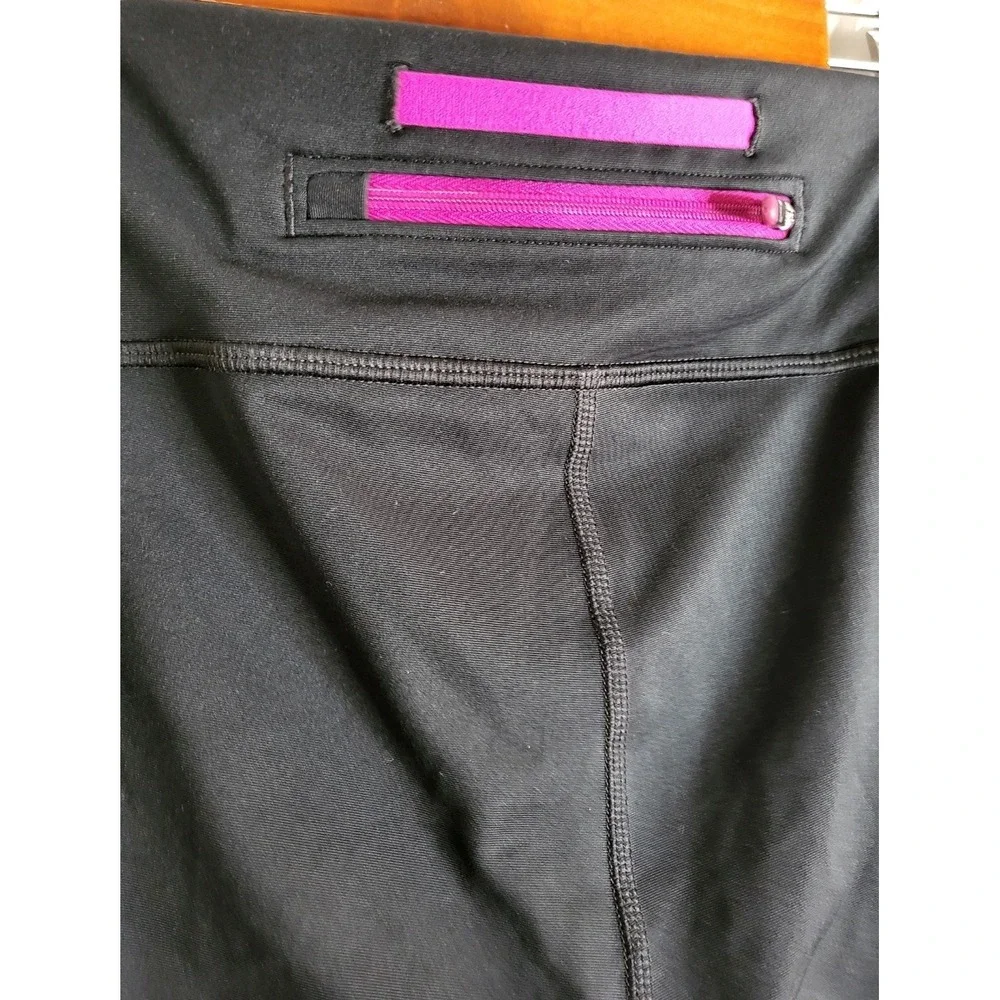 Under Armour ColdGear Black Pink Mesh Running Leggings Size L Sporty Tech